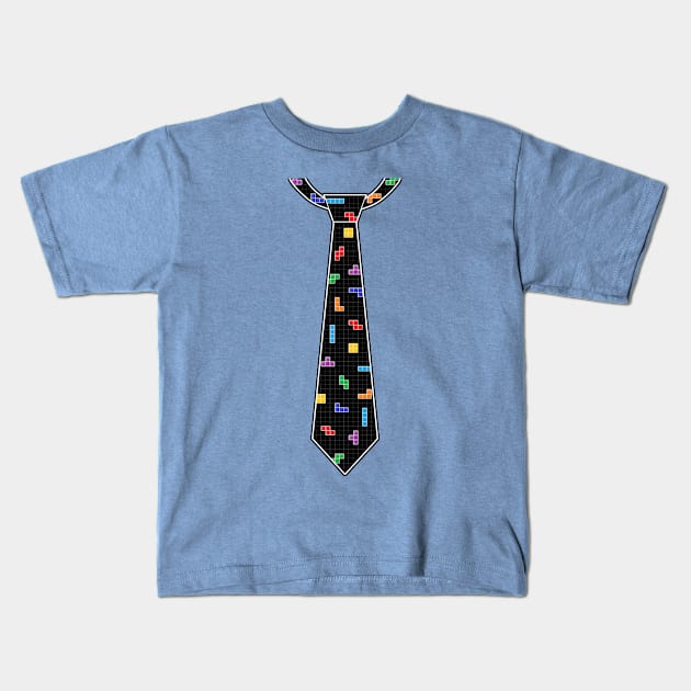 Tetris Tie Tee Kids T-Shirt by ChelsieJ22